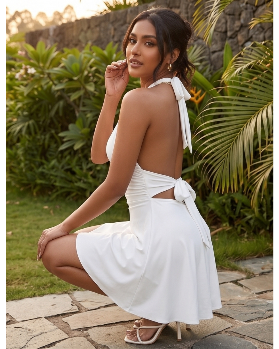 Backless Halter Neck Mini Dress